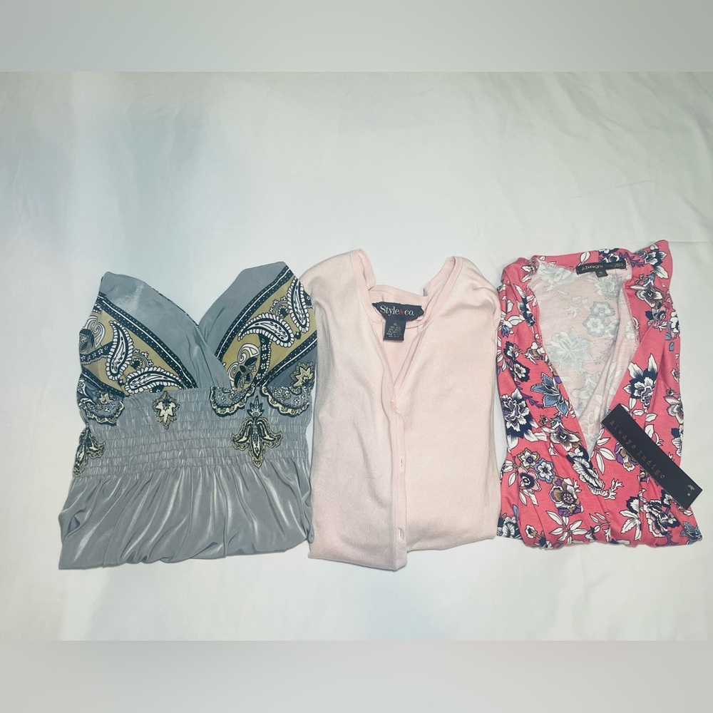 Set of 3 Women’s Size XL Assortment of Clothing. Cardigan and Dress
